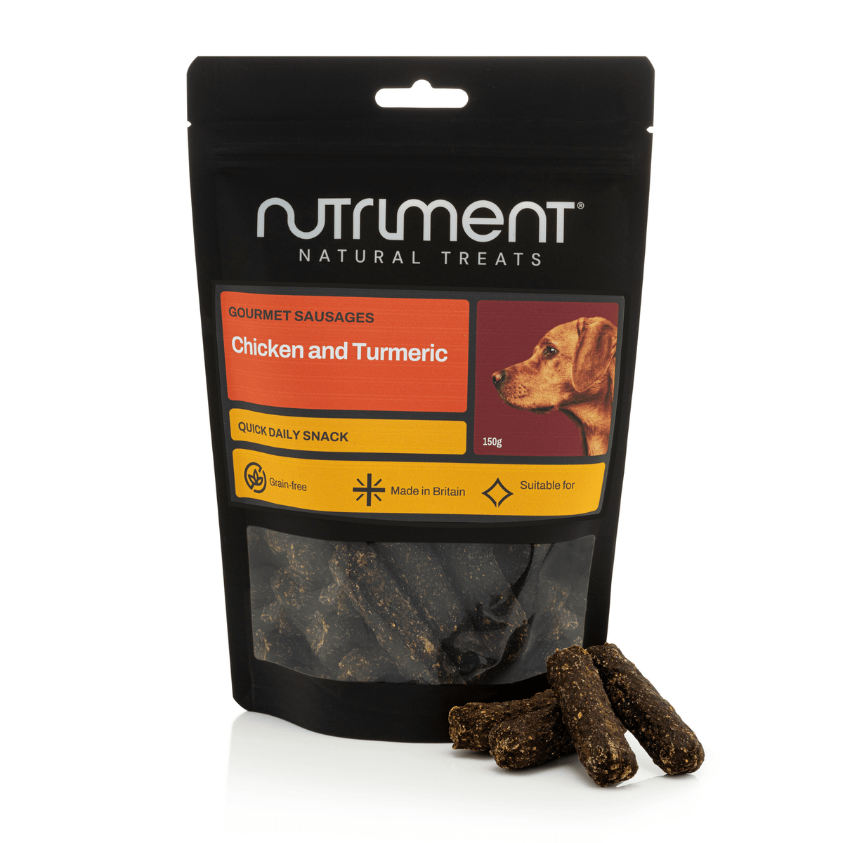 Nutriment Chicken & Turmeric Gourmet Sausages 150g Dog Treats Nutriment 