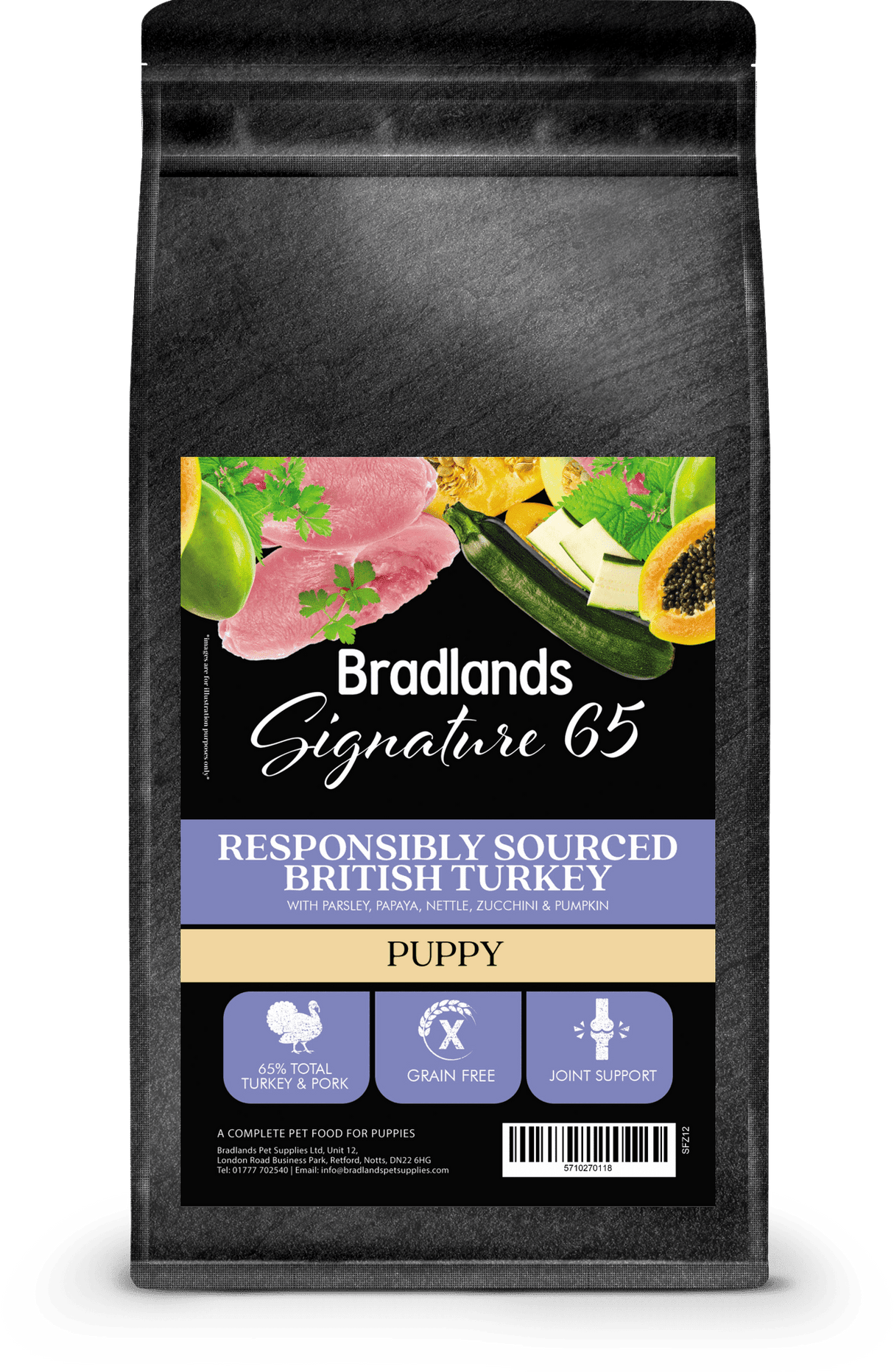 Bradlands Signature 65 Free Range Puppy Turkey 12kg Bradlands 