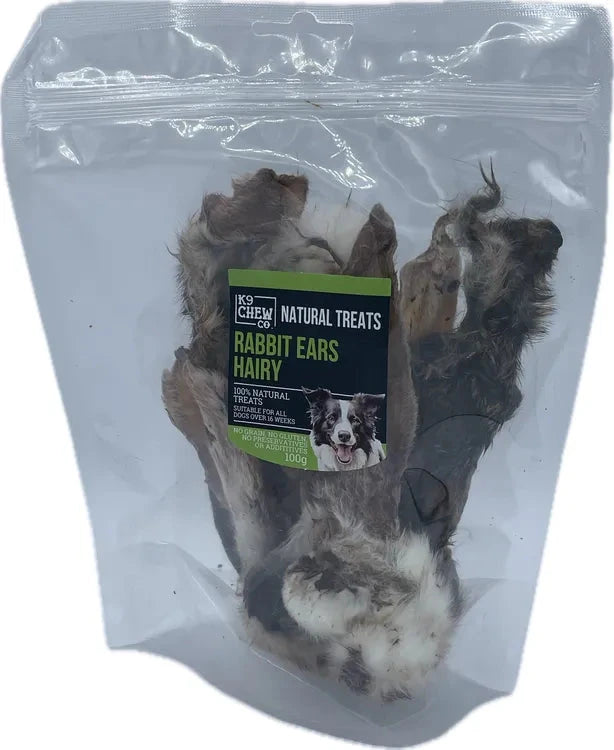 K9 Chew Rabbit Ears with Hair 100g K9 Chew 