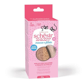 Schesir Baby Mousse & Fillets Kitten Cat Chicken & Salmon 3X55g Schesir 