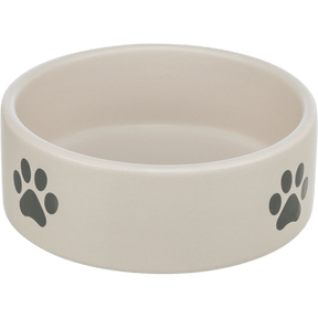 Trixie Bowl, paw motif, ceramic0.3 l/? 12 cm, light grey/grey Pet Bowls Trixie 