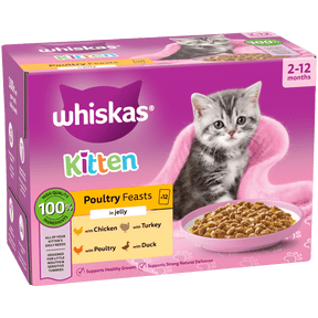 Whiskas Kitten Poultry Feasts in Jelly 12 x 85g Wet Cat Food Whiskas 
