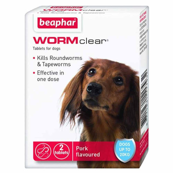 Beaphar Wormclear Dogs up to 20kg (2 Tablets) Dog Treatments Beaphar 