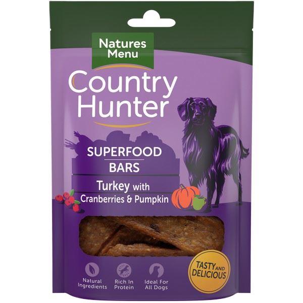 NM Country Hunter Superfood Bars Turkey Dog Treats Natures Menu 
