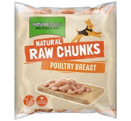 NM Poultry Breast Chunks 1kg Frozen Food Natures Menu 