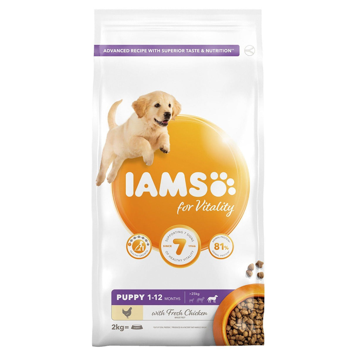 Iams Puppy Vitality Large Chicken 2kg Dry Dog Food Iams 