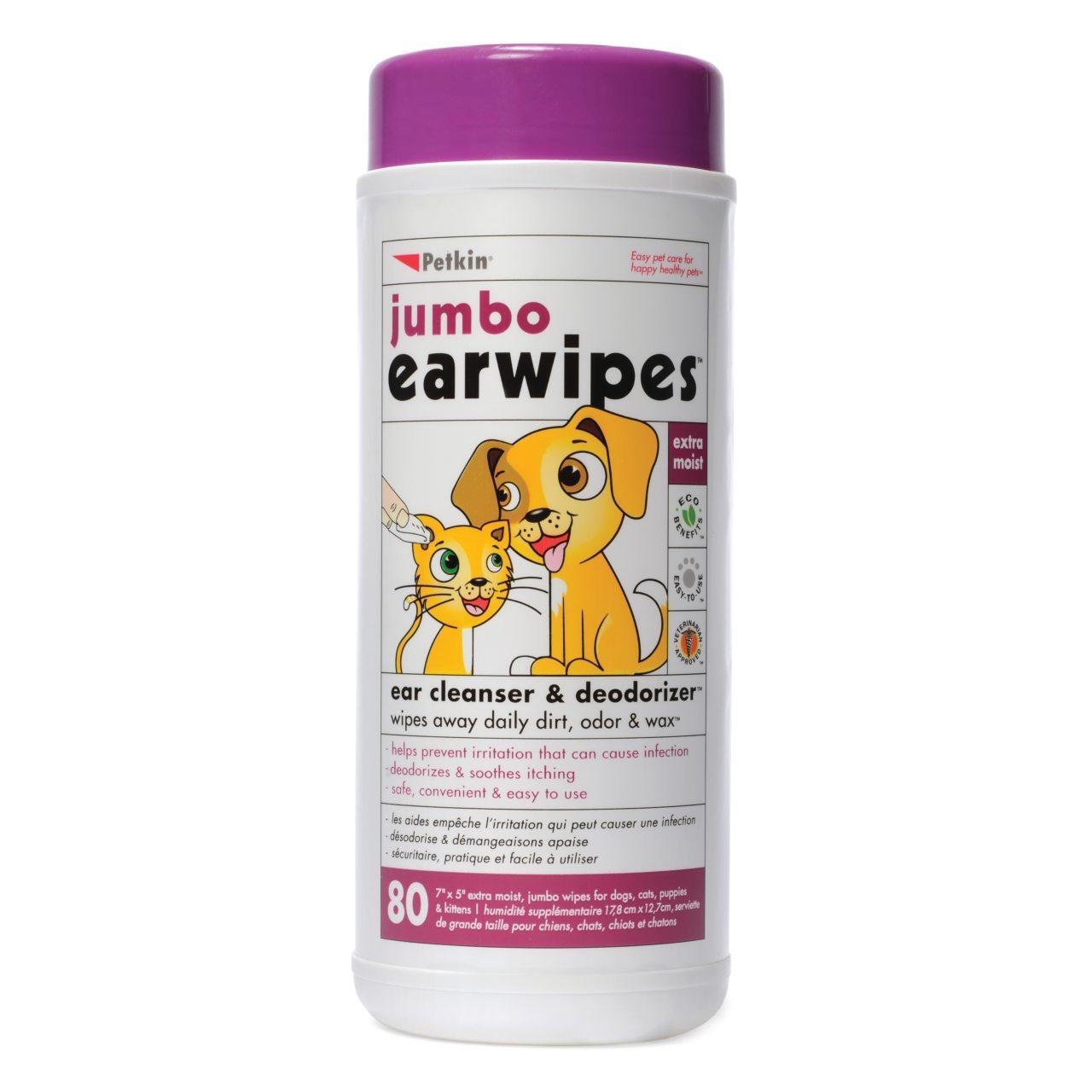 Petkin Jumbo Ear Wipes 80pk Dog Grooming Petkin 