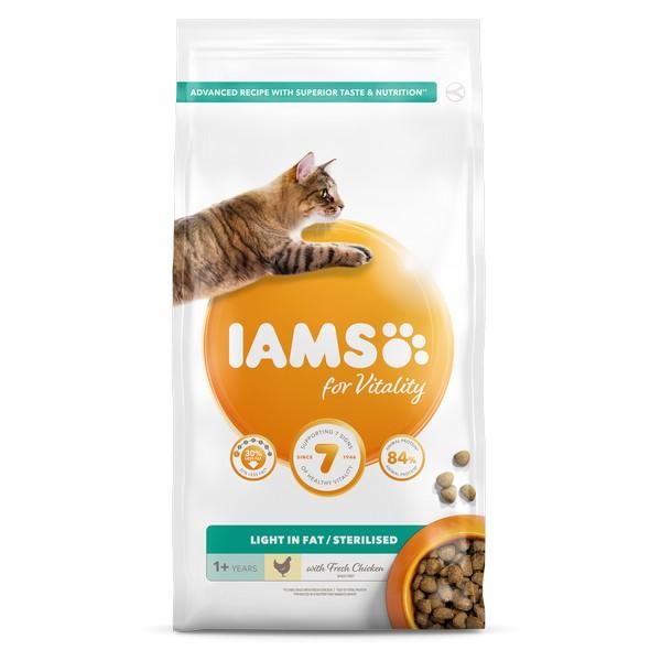Iams Vitality Light In Fat 2kg Dry Cat Food Iams 
