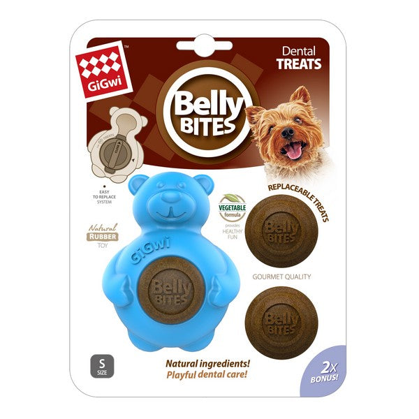 GiGwi Belly Bites Bear With Replaceable Treats Blue Small GiGwi 