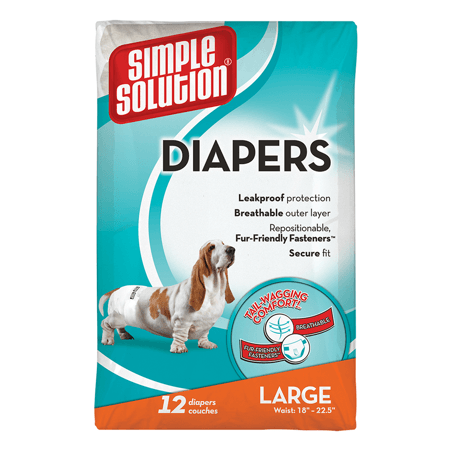 SS Diapers Large 12pk Dog Treatments Simple Solution 