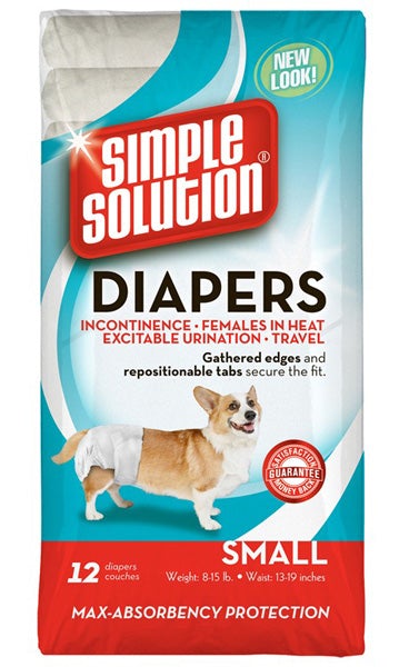 SS Diapers Small 12pk Dog Treatments Simple Solution 