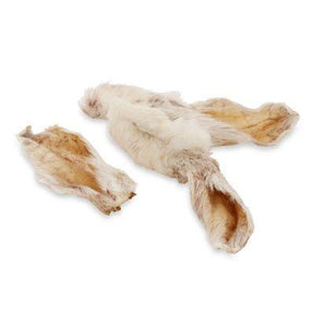 Individual Rabbit Ear with Fur Dog Treats JR Pet Products 
