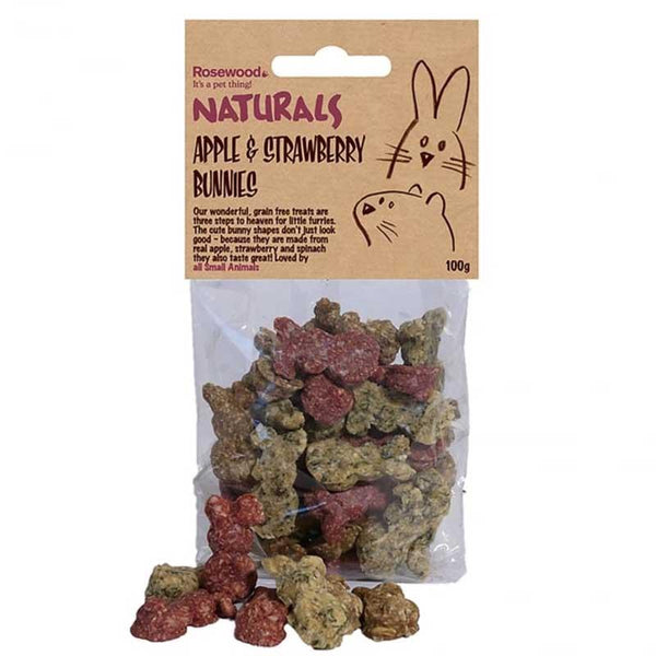 Rosewood Apple & Strawberry Bunnies 100g Rabbits Rosewood 