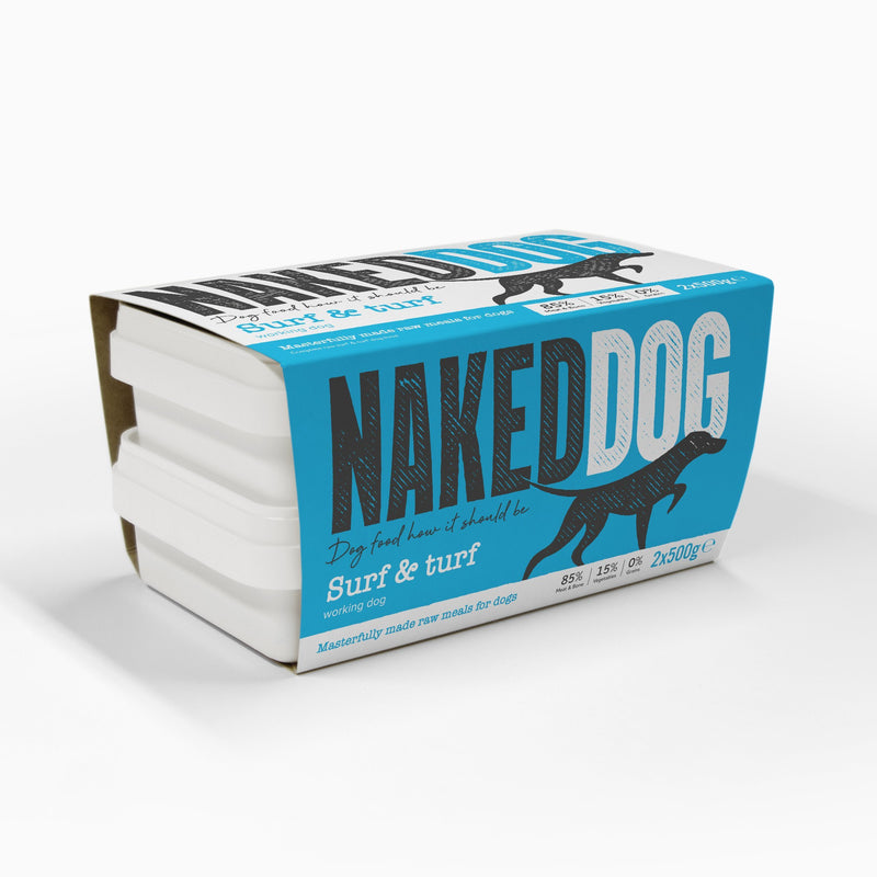 Naked Dog Working Surf & Turf 2x500g Raw Dog Food Naked Dog 