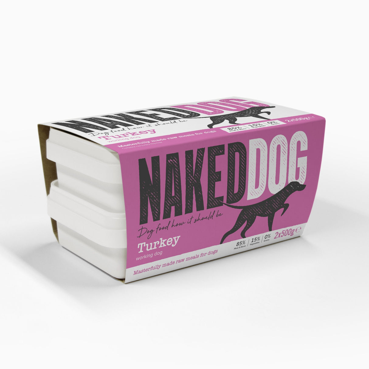 Naked Dog Working Turkey 2x500g Raw Dog Food Naked Dog 