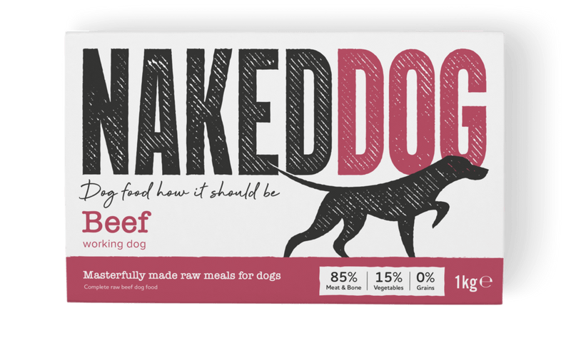 Naked Dog Working Beef 1kg Raw Dog Food Naked Dog 
