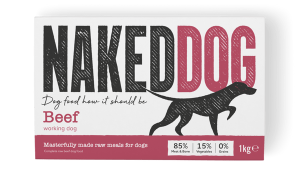 Naked Dog Working Beef 2x500g Raw Dog Food Naked Dog 