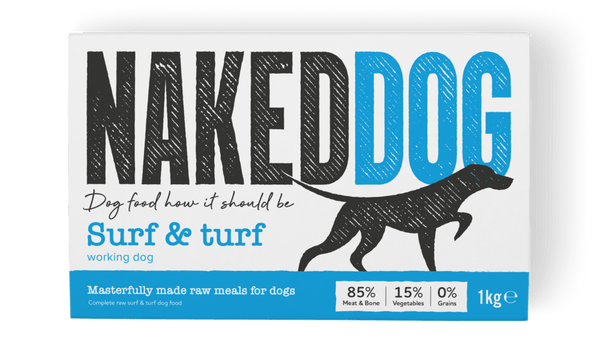 Naked Dog Working Surf & Turf 1kg Raw Dog Food Naked Dog 