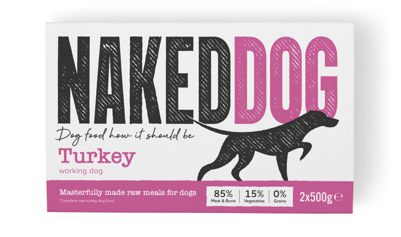 Naked Dog Working Turkey 2x500g Raw Dog Food Naked Dog 