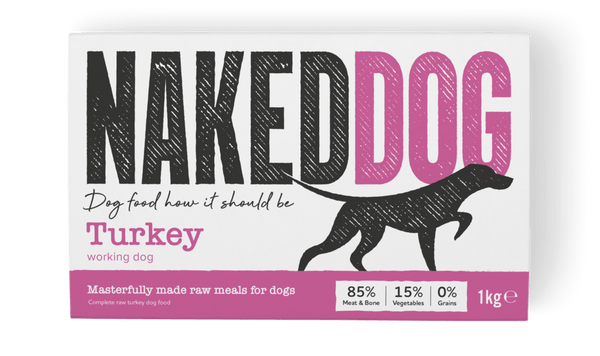 Naked Dog Working Turkey 1kg Raw Dog Food Naked Dog 