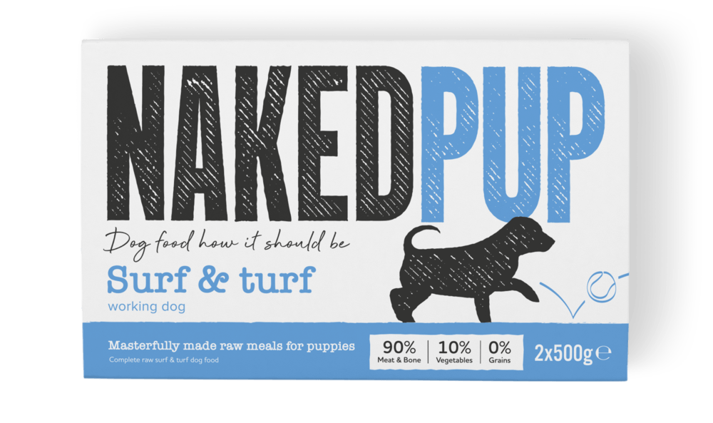 Naked Dog Puppy Surf and Turf 2x500g Raw Dog Food Naked Dog 