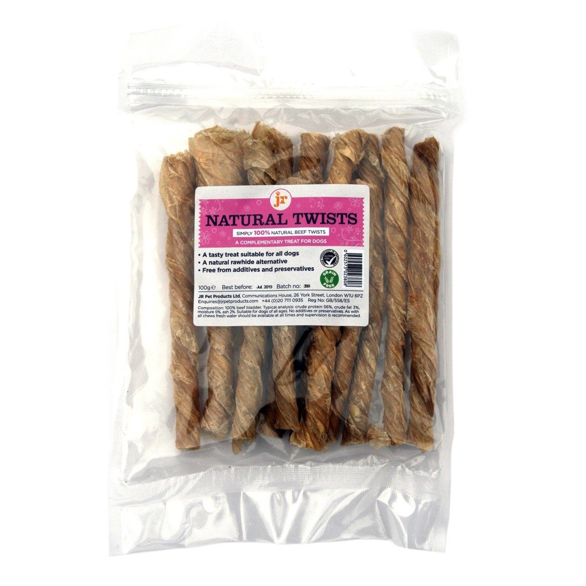 JR Natural Twists Beef 100g Dog Treats JR Pet Products 