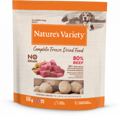 Natures Variety Freeze Dried Beef 120g Dry Dog Food Natures Variety 