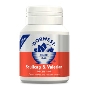 DW Scullcap & Valerian 100 Tablets Dog Treatments Dorwest Herbs 