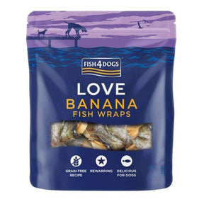 Fish4Dogs Love Banana Fish Wraps 100g Dog Treats Fish4Dogs 