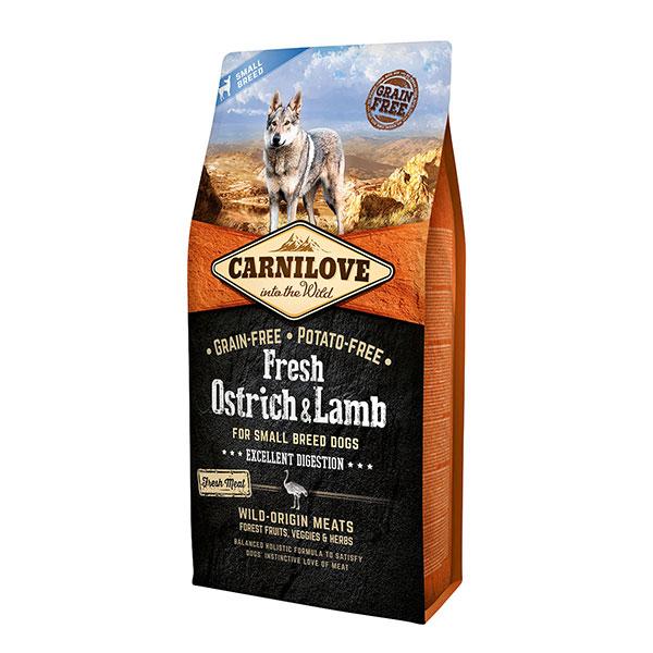 Carnilove Fresh Ostrich/Lamb Adult Small Breed 6kg Dry Dog Food Carnilove 