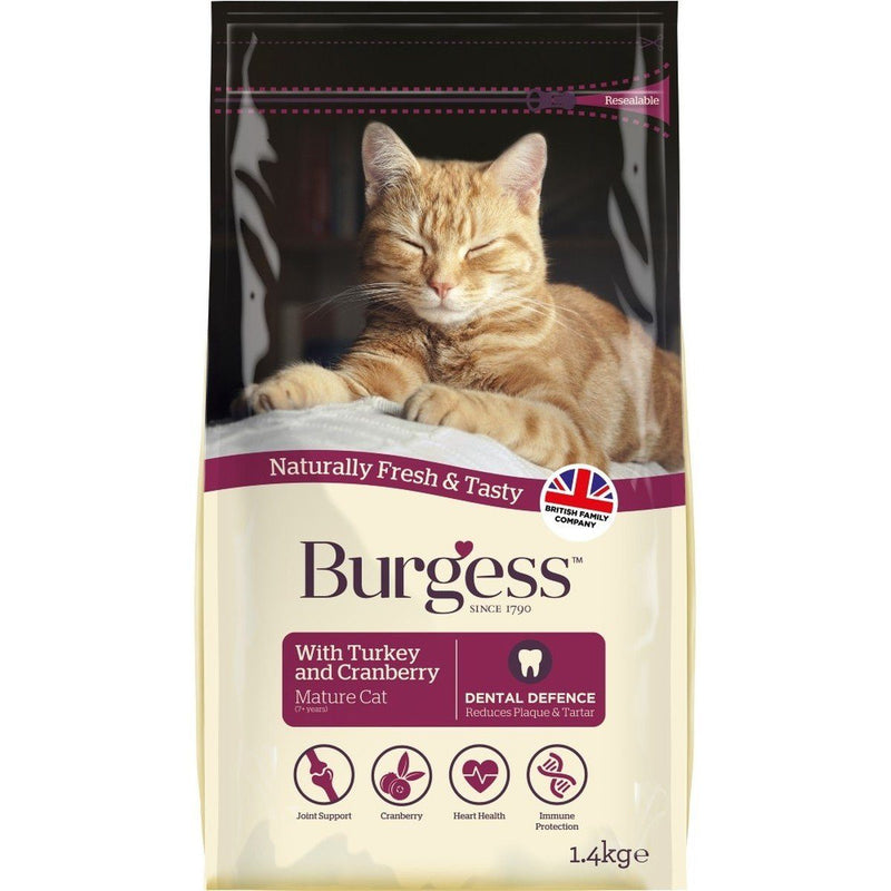 Burgess Mature Cat 1.4KG Dry Cat Food Burgess 