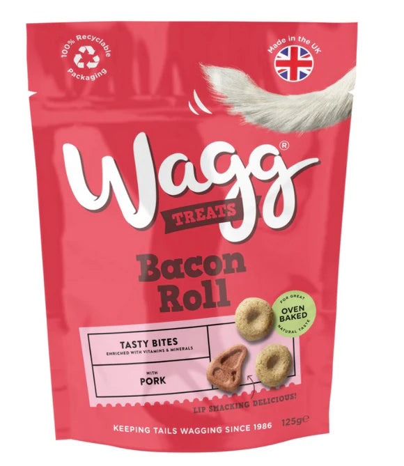 Wagg Bacon Roll Treats 125g Leads Bradlands Pet Supplies 