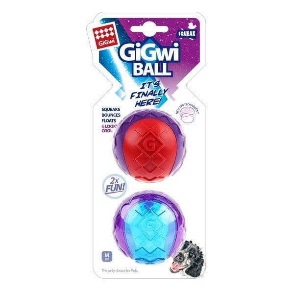 GiGwi Ball with Squeaker Medium 2pk GiGwi 