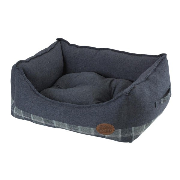S&C Checker Grey Square 42" Bed Dog Beds Snug & Cosy 