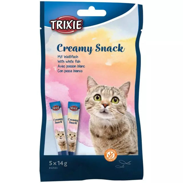 Trixie Creamy Cat Snack White Fish 5x14g Trixie 
