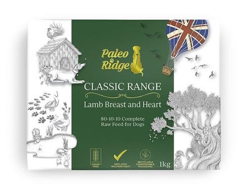 Paleo Ridge Lamb Breast & Heart Complete 1kg Raw Dog Food Paleo Ridge 