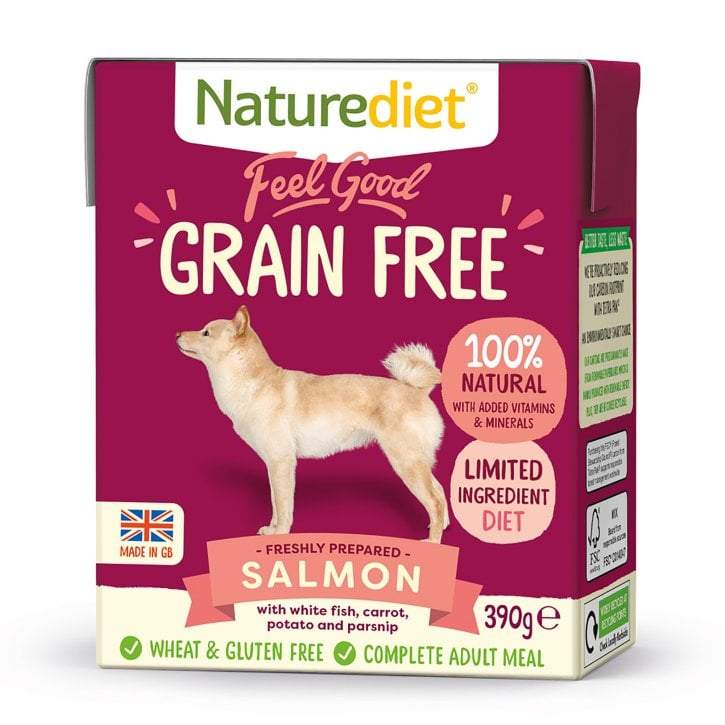 NatureDiet GrainFree Salmon 390g Wet Dog Food Naturediet 