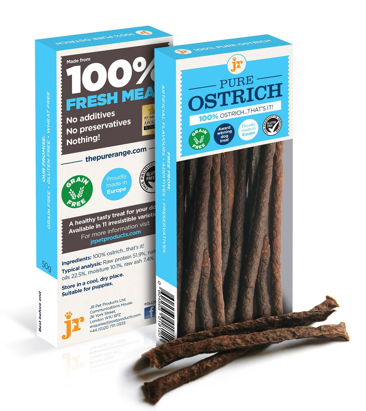 JR Pure Ostrich Sticks 50g Dog Treats JR Pet Products 