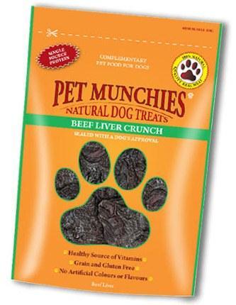 PM Beef & Liver Crunch 90g Dog Treats Pet Munchies 