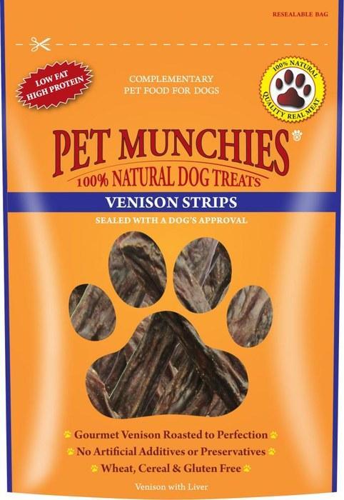 PM Venison Strips 75g Dog Treats Pet Munchies 