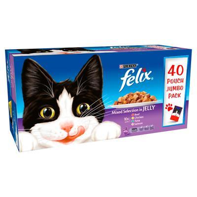 Felix Mixed Selection Jelly 40pack Wet Cat Food Felix 
