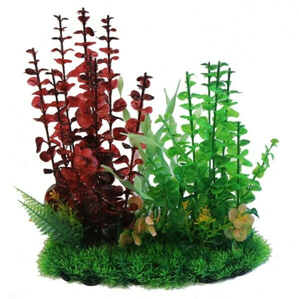 Betta 13 Inch Red & Green Combi Plant Plastic Plants Betta 
