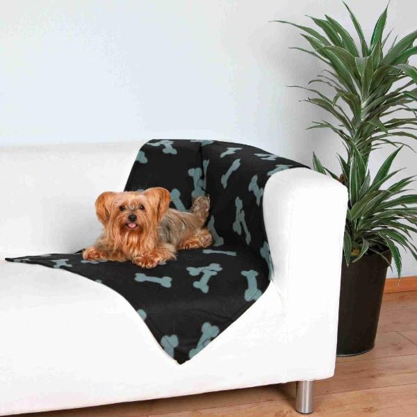 Beany Fleece Blanket Black Dog Beds Trixie 