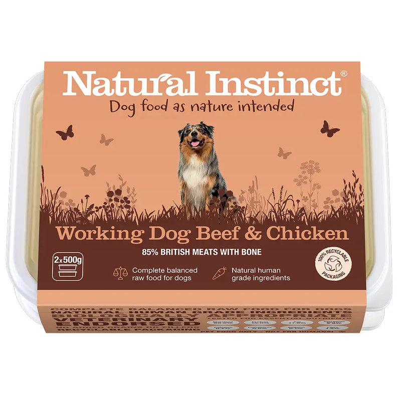 Natural Instinct Working Beef & Chicken 2x500g Raw Dog Food Natural Instinct 