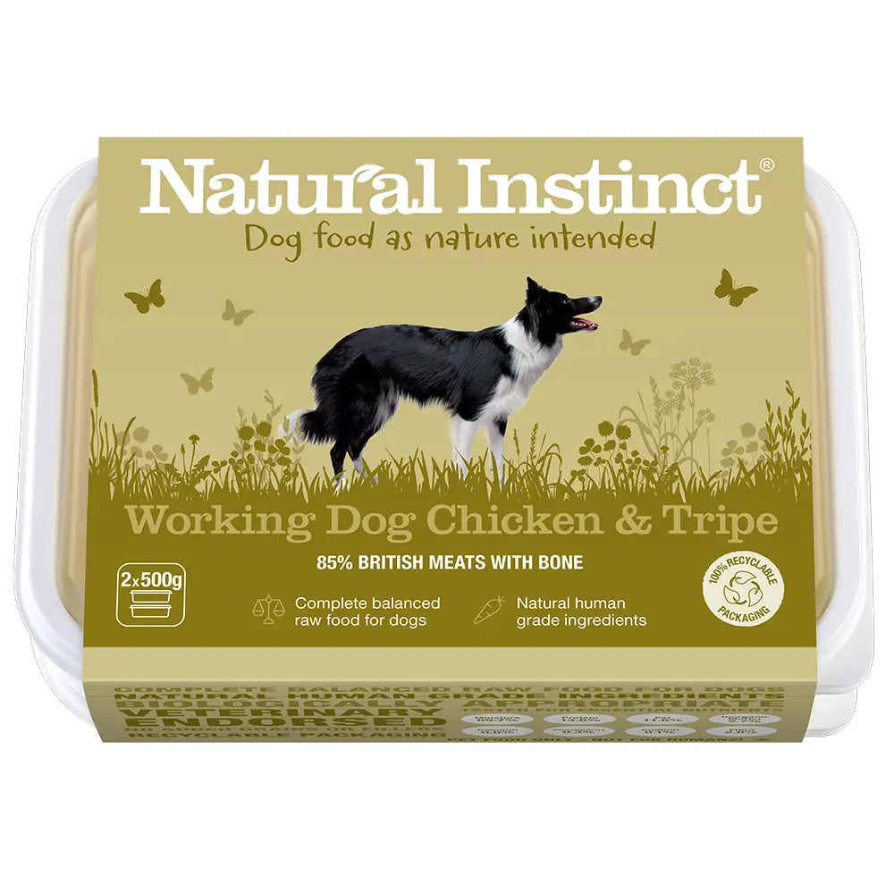 Natural Instinct Working Chicken & Tripe 2x500g Raw Dog Food Natural Instinct 