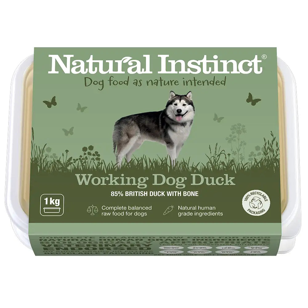 Natural Instinct Working Duck 1kg Raw Dog Food Natural Instinct 