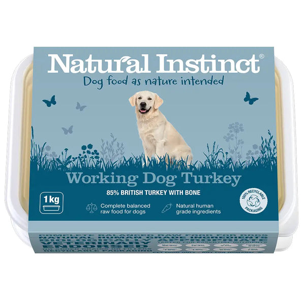 Natural Instinct Working Dog Turkey 1kg Raw Dog Food Natural Instinct 